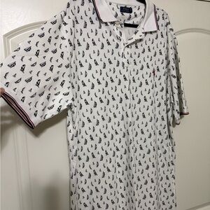 White Polo by Ralph Lauren Men's Shirt with Navy Accents 2XLT